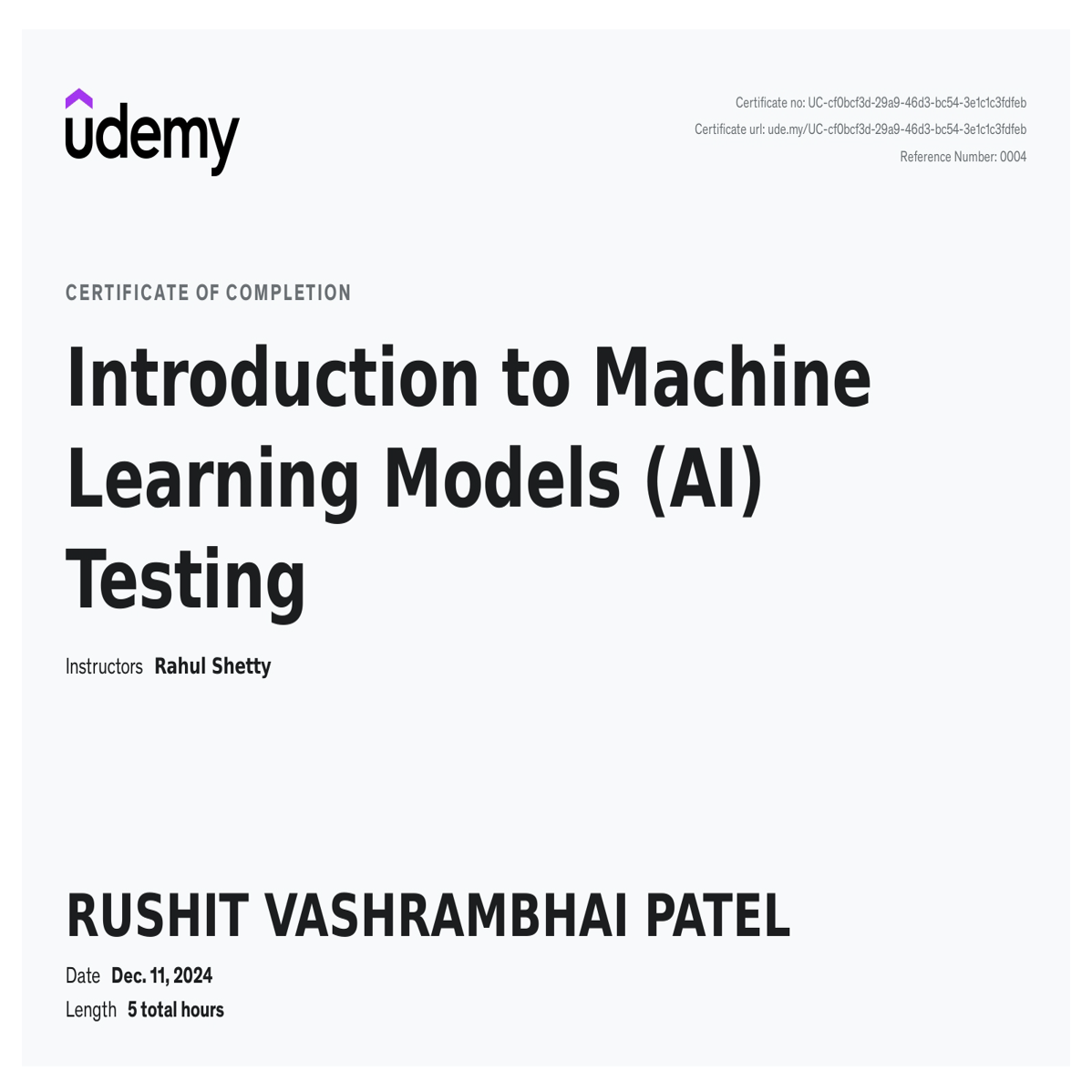 Introduction to Machine Learning Models AI Testing